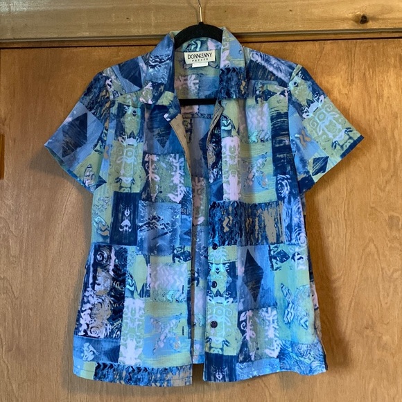 Donn Kenny funky colorful button up - Picture 1 of 7